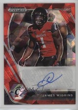 2021 Panini Prizm Draft Picks Red Ice James Wiggins #DPA-JAW Auto 19wa