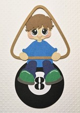 Eight Ball Boy Brown Hair. Scrapbook, Card Making Paper Piecing