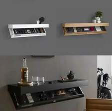 Wandmontiertes Regal mit Geheimfach Ausziehbare Schublade Holz Wandregal