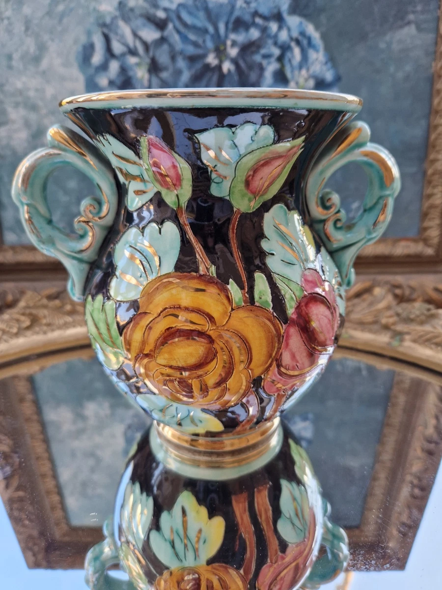 Bougeoir Faïence Cérart Monaco – Multicolore, Motif Fleurs, Signé Et Daté
