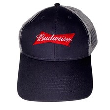 Budweiser Red Logo Trucker Hat Baseball Cap Mesh Back Snapback Men One Size