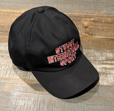 Stussy International Sport Mid-Depth Strapback Hat Cap - Black - O