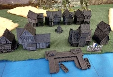 Ancrabourg European Port City 8 buildings + Docks 10mm Terrain Empire Warmaster