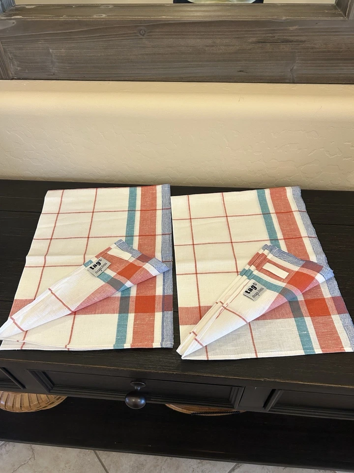 Juego de 2 toallas de plato TAG verde rojo blanco Foto 4 de 4