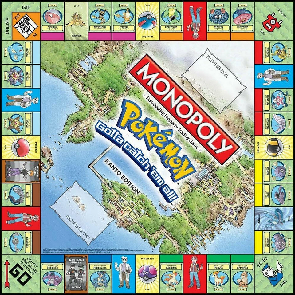 Pokemon Kanto Monopoly Family Board Game Edition Pikachu A11 - Image 2 of 4