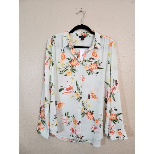 Ann Taylor Factory Women's Multicolor Floral Button Down Shirt Size Medium NWT