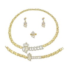 18K Gold Plated Valentine's Day Gift Jewelry Set for Women Costumes Wedding N...