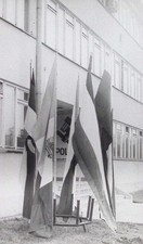 X1- Foto * Polizeigeb&auml;ude * Flaggen Polen  70-80iger