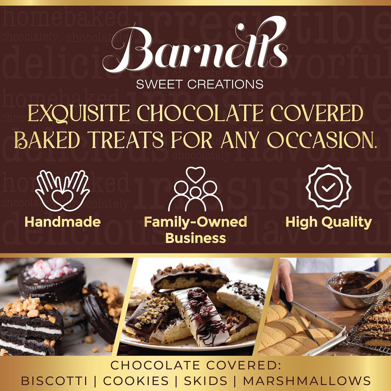 Barnett’s Chocolate Cookies Gift Basket, Gourmet Corporate Food Grocery