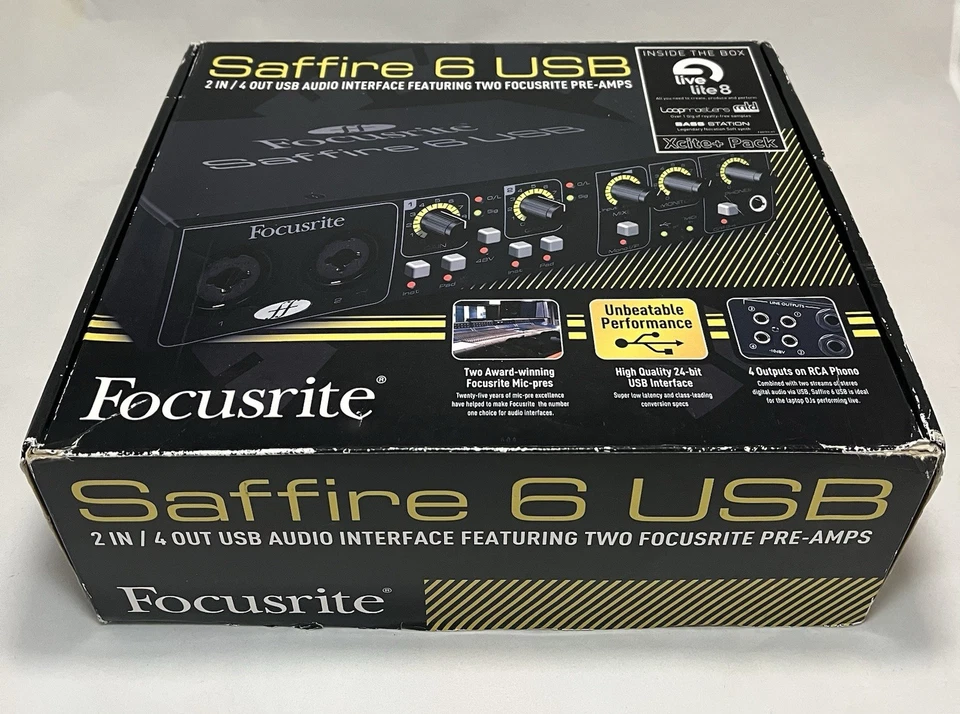 Focusrite Saffire 6, 2 in / 4 out USB 1.1 Audio MIDI Interface bus-powered - Image 3 of 4