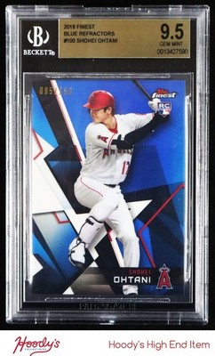 2018 Topps Finest Blue Refractor #100 Shohei Ohtani RC Rookie 95