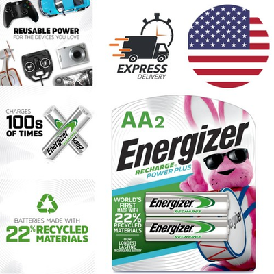 #ad Eco Friendly Rechargeable AA Batteries 2 Pack Ideal for Gaming Accessories $21.99