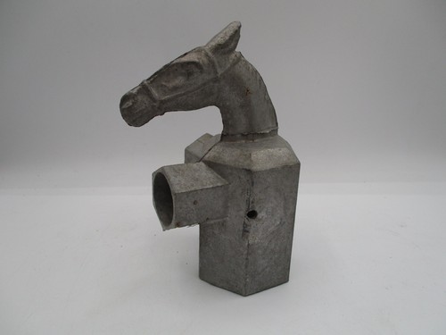 VINTAGE CHAIN LINK FENCE POST ALUMINUM HORSE ~ RARE UNIQUE
