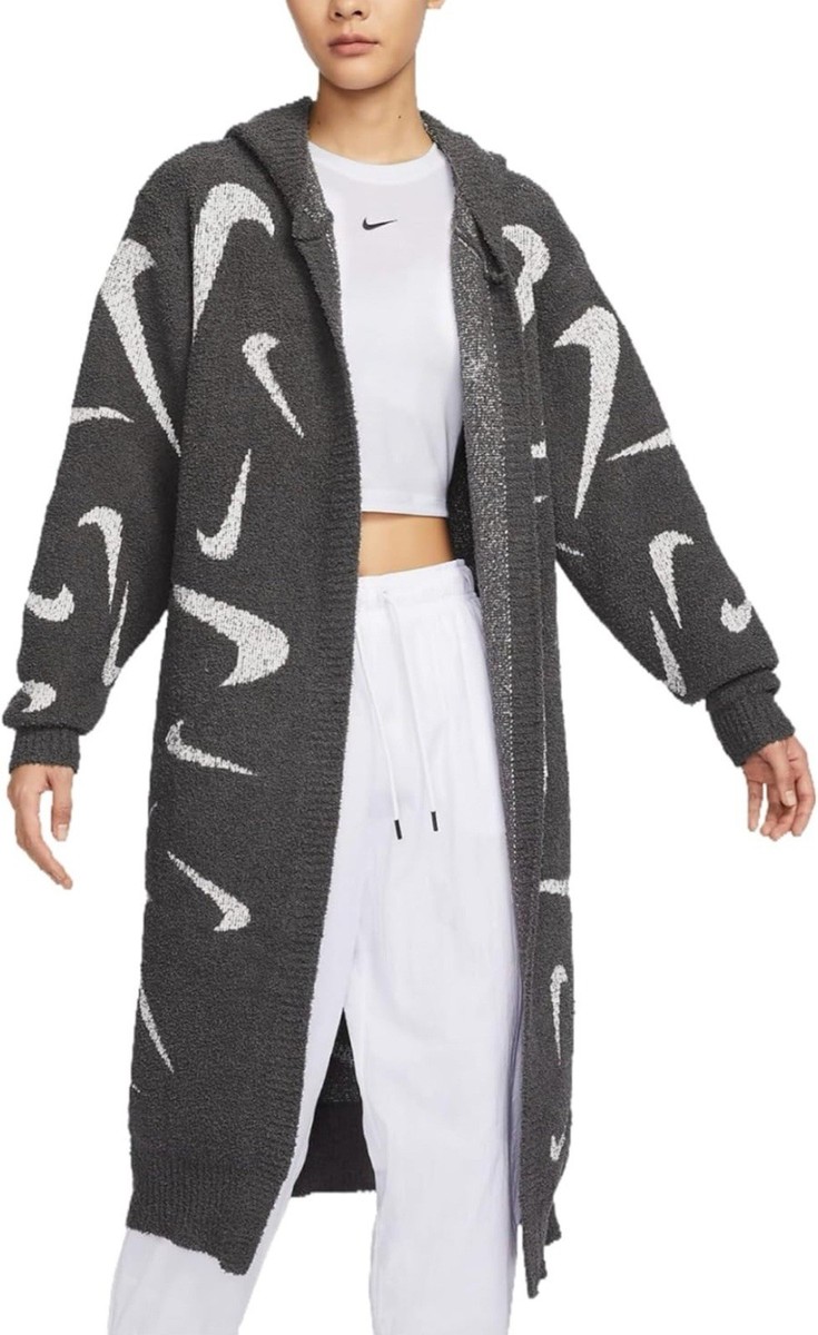 Nike Sportswear Phoenix Cozy Bouclé Womens Long Knit Cardigan Size