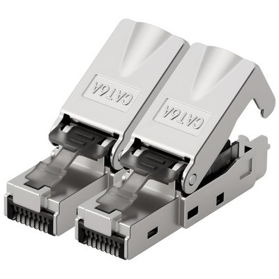 RJ45 Stecker Werkzeuglos CAT6A CAT6 LSA Netzwerkstecker Vollgeschirmt LAN Heim