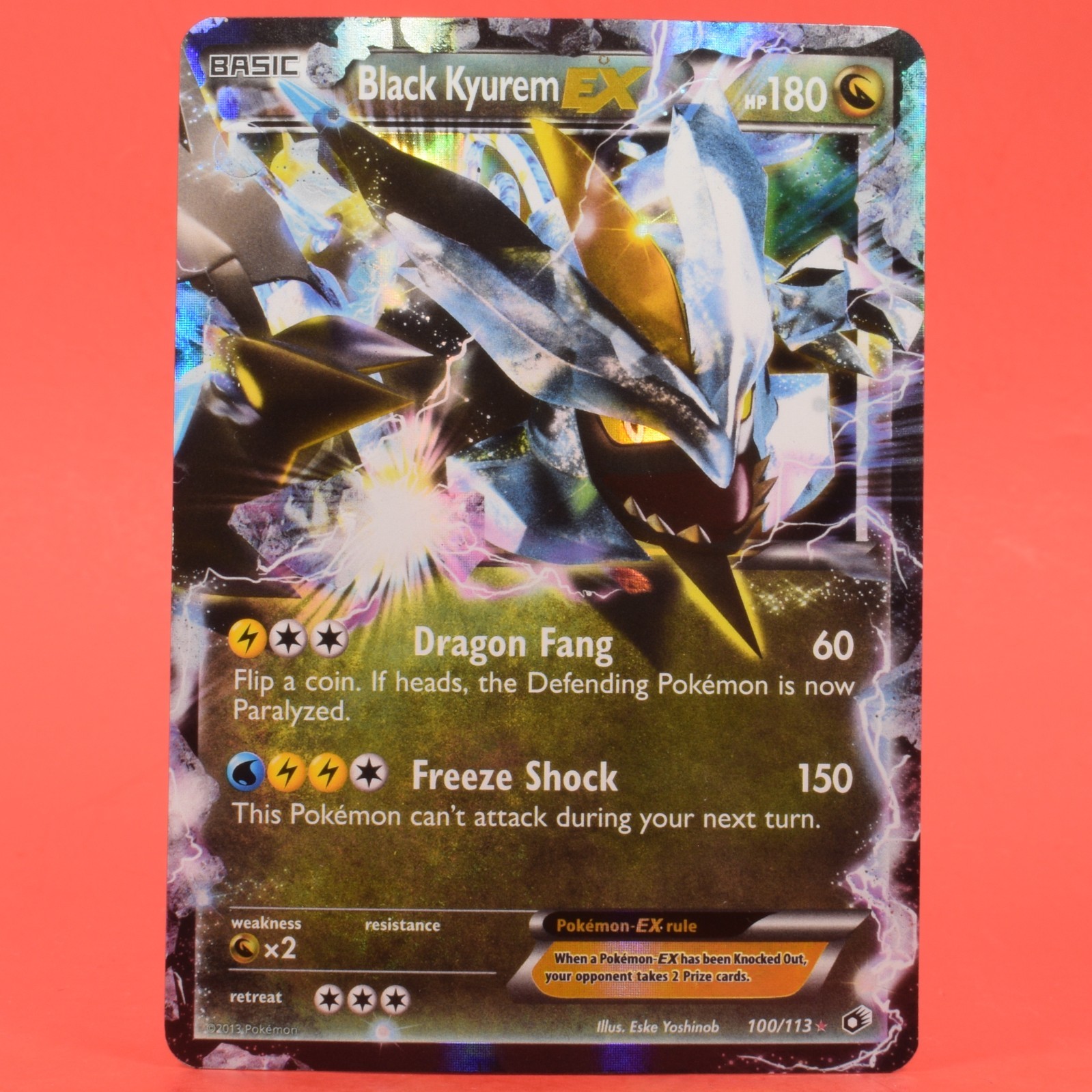 Pokemon TCG English Card Legendary Treasures Black Kyurem EX 100/113 Holo Rare