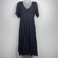 Lola P Dress Womens S Black Embroidered Boho Whimsigoth Cottagecore Romantic