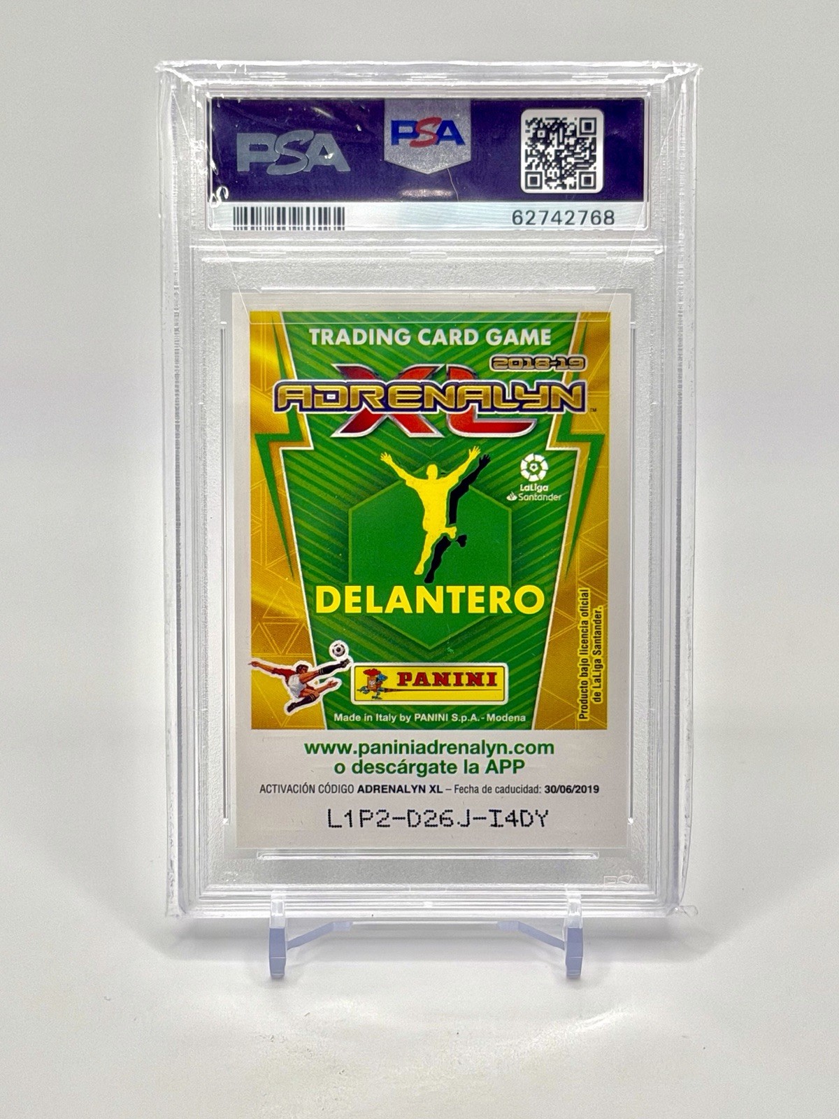 LIONEL MESSI 2018 Panini Liga FC Barcelona Autografo PSA 10 Gem Mint Auto view 2