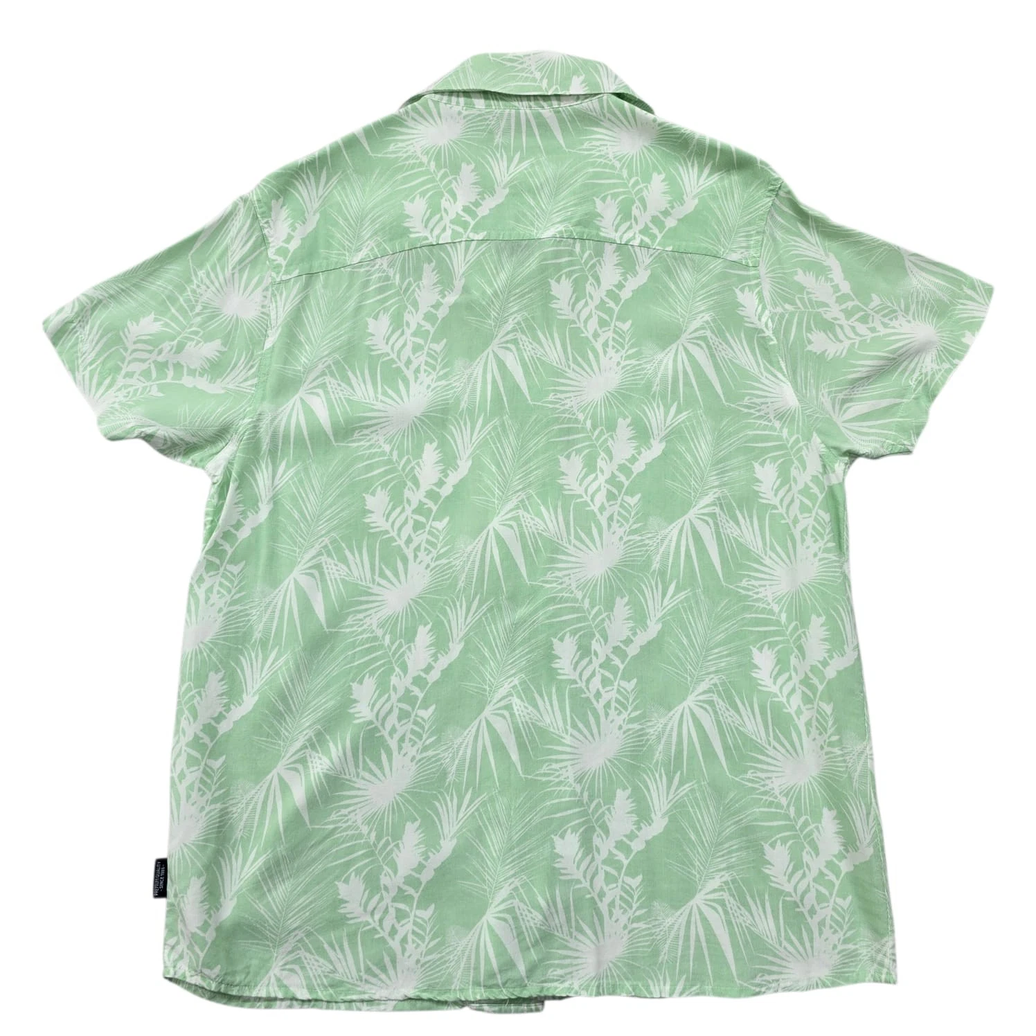 Maison Blaggio Mens Shirt Green Tropical Print Camp Collar M