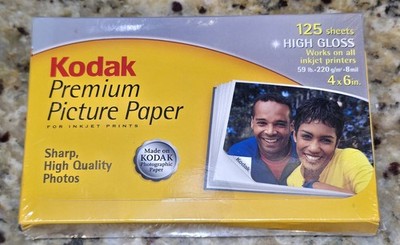 Kodak Premium Picture Photo Paper High Gloss 75 Sheets All Ink Jet Printers 4x6