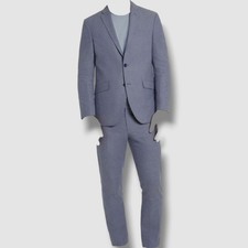 Kenneth Cole Reaction Men's Blue Slim-Fit 2-PC Jacket Pants Suit Size 46L 40W