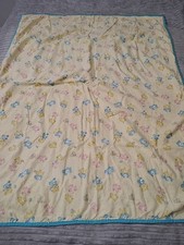 Vintage Handmade Care Bear Baby Or Toddler Girl Blanket Comforter 42x31 Inches.
