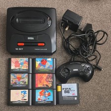 Sega Mega Drive Console Mk2 II,  1 Controller Leads & 7 Games Tested And Working