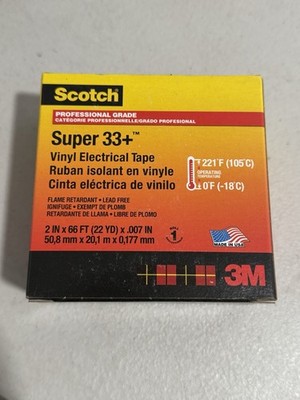3M Scotch Super 33+ Electrical Tape - 2 in x 66 ft Premium Grade All-Weather