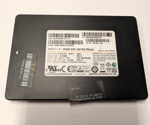 256GB Samsung SSD Solid State Drive 2,5" SATA, gewischt, getestet - voll funktionsfähig