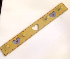 Wooden Coat Rack 4 Peg Hat Holder Closet Organizer 28" Painted Heart Home Decor