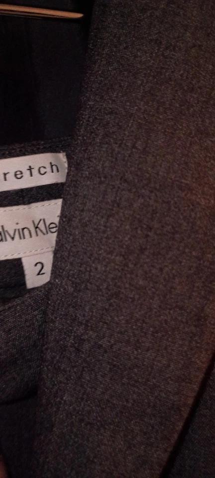 Calvin Klein Pant Suit Size 2 Power Suit Two Piece Set Pockets Executive Gray - Image 4 of 4