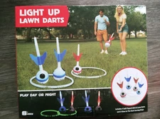 Light Up Plastic Lawn Darts, 2 - 4 Player Game, Red and Blue, by MD Sports