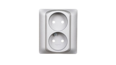 LEGRAND SISTENA LIFE Doppelsteckdosenplakette metallic 771332 Wandsteckdose