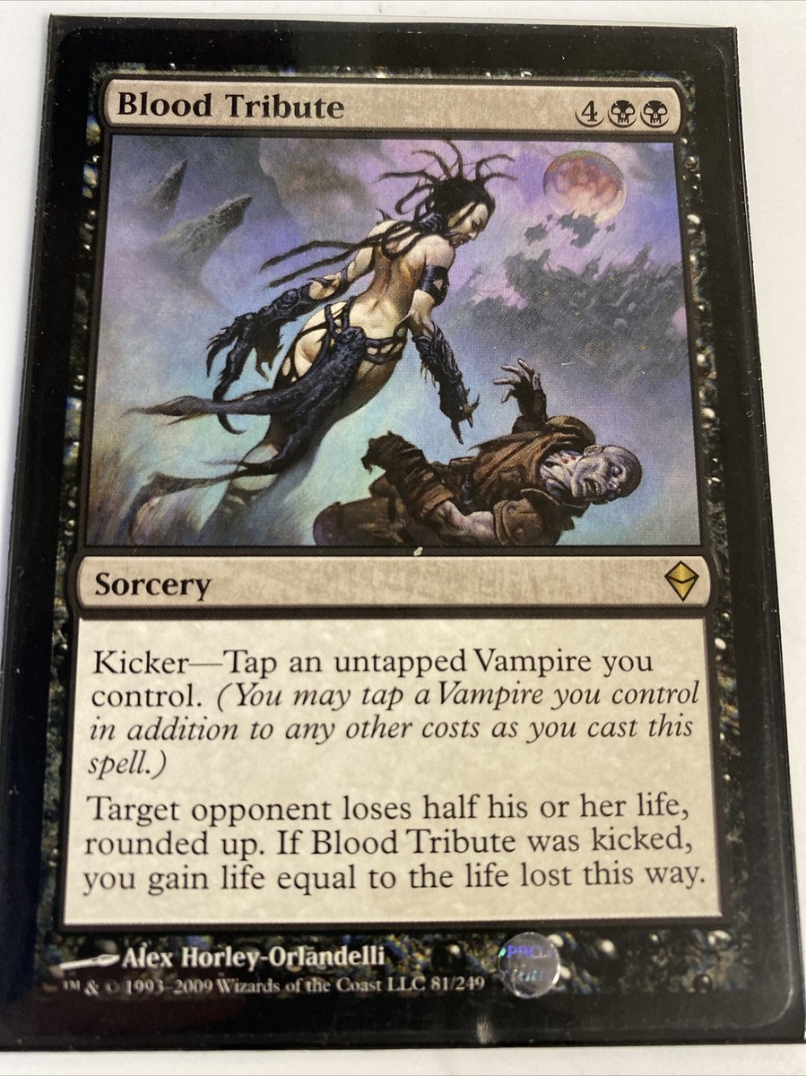 Blood Tribute Zendikar NM Black Rare MAGIC THE GATHERING MTG