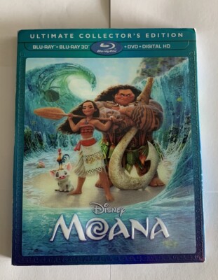 Moana (3D Blu-ray/DVD) slipcover disney rare Sealed