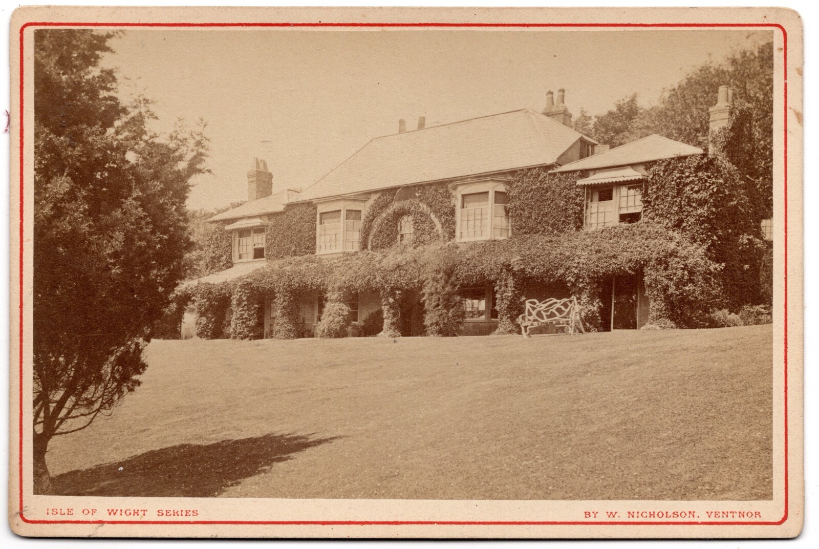 CIRCA 1890s CABINET CARD SAUEL ROCK HOTEL ISLE OF RIGHT ENGLAND W. NICHOLSON