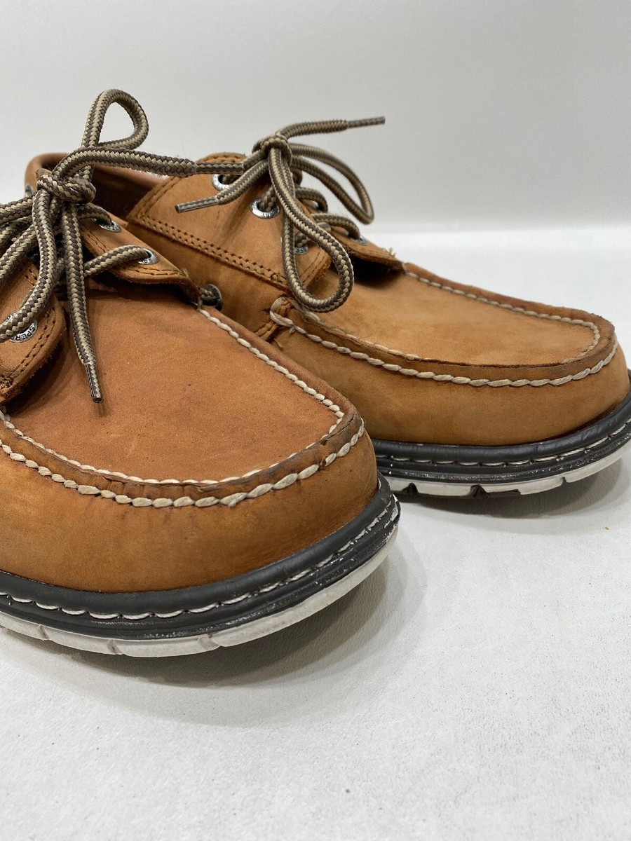 Chaussures Bateau Sperry Top-Sider Marron Daim - Pointure 9.5 M, Occasion, Lacets Trois œillets