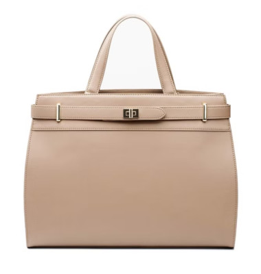 Monique Damen Tasche Aktentasche Umhängetasche Schultertasche 40x30x12,5cm Taupe