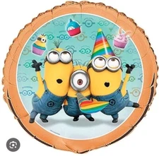 Anagram Helium Foil Balloon 18" Cupcake Rainbow Minions Despicable Me Set Of 7