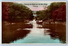 Killarney Ireland Postcard Shooting Rapids Old Weir Bridge c1920's RPPC Photo