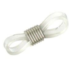 EYEGLASS or CHARM Holder Clear Plastic w/ Silver Coil Adjustable 24 ea 12 pair