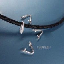 4PC Solid Sterling Silver Slider Pinch Arrow Pendant Bail Connector 9.8mm 33366