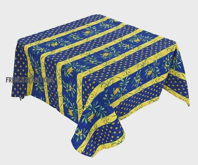 TISSUS TOSELLI French Provencal Cotton Tablecloth Cicada & Flowers France 60 X 60 Made France