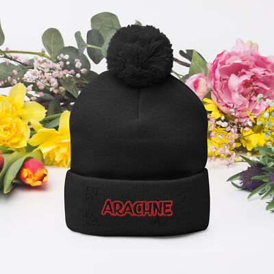 Pom-Pom Beanie Arachne Spider Web Goddess Greek Mythology