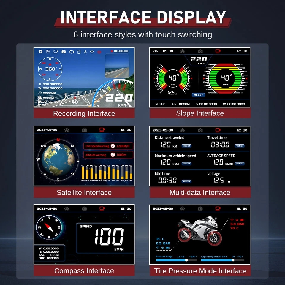Motorcycle Dash Cam 1080P Front Rear Camera Loop Recording Parking Mode TPMS - Image 4 of 4