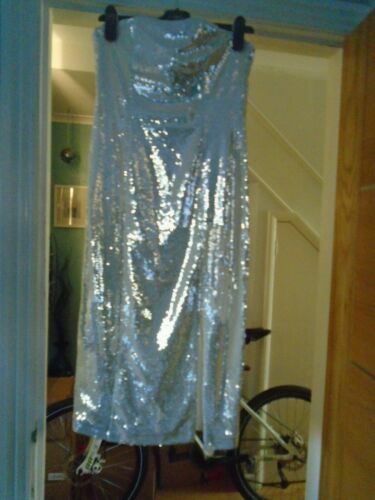 river island grey sequin dress Rent River Island Silver Tassel Bardot Sequin Mini Dress