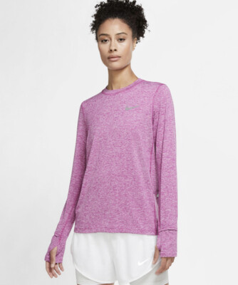 Damen Nike Element Crew LAUFTOP Cactus Flower Silber CU3277 564 SMALL