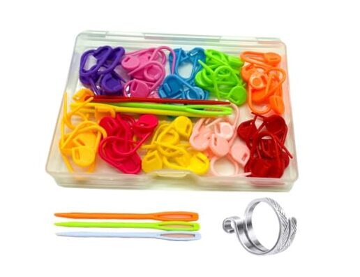 Colorful 60/160Pcs Knitting Crochet Locking Stitch Markers in 10 Vibrant Colors-image