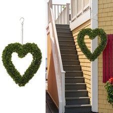 Artificial Heart Shape Topiary Boxwood Hanging Fake Trees Garden Wedding Wreath