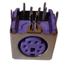 PS/2 PS2 female DIN installation socket connector installation coupling solder socket purple